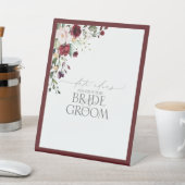 ブルゴーニエレガントー水彩フローラ日付アイディア 台座サイン (インサイチュ)