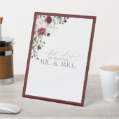 ブルゴーニエレガントー水彩フローラ日付アイディア 台座サイン (インサイチュ)