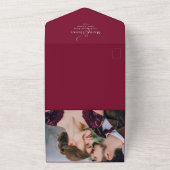 ブルゴーニエレガントー水彩フローラQRコードウェブサイト オールインワン招待状 (外側)