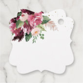 ブルゴーニエレガントー赤面とピンク結婚ズ・サンキュー フェイバータグ (裏面)