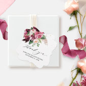 ブルゴーニエレガントー赤面とピンク結婚ズ・サンキュー フェイバータグ