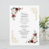 ブルゴーニエレガントー金箔フローラ結婚の式典 プログラム (スタンド正面)