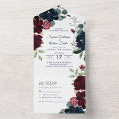 ブルゴーニエレガントー&ネイビー全て一つの招待状 オールインワン招待状 (内側)