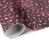 ブルゴーニヒョウ印刷フェイクグリッター ラッピングペーパー (ロールコーナー)