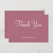 ブルゴーニモダンミニマ結婚リストサンキューカード (正面/裏面)