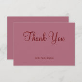 ブルゴーニモダンミニマ結婚リストサンキューカード (正面/裏面)