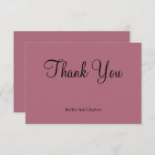 ブルゴーニモダンミニマ結婚リストサンキューカード (正面/裏面)