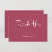 ブルゴーニモダンミニマ結婚リストサンキューカード (正面/裏面)
