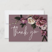 ブルゴーニモダンー&クリーム牡丹フローラ結婚ズ サンキューカード (正面)