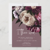 ブルゴーニモダンー&クリーム牡丹フローラ結婚ズ 招待状 (正面)