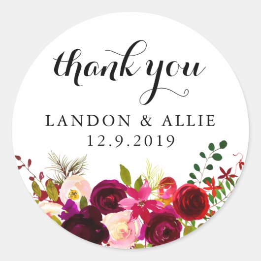 ブルゴーニュありがとう |ステッカー ラウンドシール (正面)