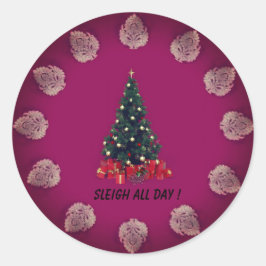 ブルゴーニュおもしろいークリスマス引用文サークル ラウンドシール