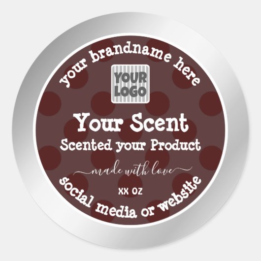 ブルゴーニュおよびシルバー製品の包装ロゴラベル ラウンドシール (正面)