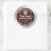 ブルゴーニュおよびシルバー製品の包装ロゴラベル ラウンドシール (バッグ)