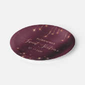 ブルゴーニュおよびバラ金ゴールドSweet sixteen誕生日 ペーパープレート (アングル)