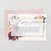 ブルゴーニュおよび赤面幾何学的ブライダルシャワー表示 エンクロージャーカード (正面/裏面)