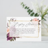 ブルゴーニュおよび赤面幾何学的ブライダルシャワー表示 エンクロージャーカード (スタンド正面)