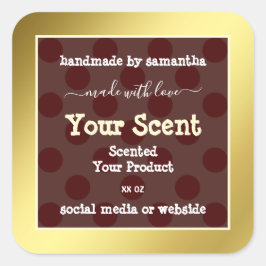ブルゴーニュおよび金ゴールド製品の包装ラベルカスタム スクエアシール