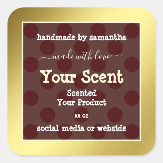 ブルゴーニュおよび金ゴールド製品の包装ラベルカスタム スクエアシール (正面)