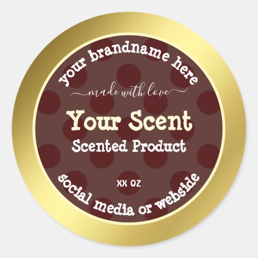 ブルゴーニュおよび金ゴールド製品の包装ラベルカスタム ラウンドシール (正面)