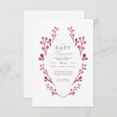 ブルゴーニュお洒落ーベリーベビーシャワー |招待状 招待状 (正面/裏面)