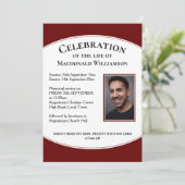 ブルゴーニュお祝いの写真の葬儀 招待状 (スタンド正面)