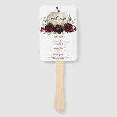 ブルゴーニュかぼちゃ秋の結婚式プログラムファン ハンドファン (正面)