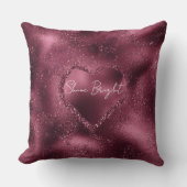 ブルゴーニュさくらんぼグリッタースパークルハート クッション (正面)