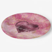 ブルゴーニュさくらんぼグリッターハート ペーパープレート (アングル)