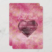 ブルゴーニュさくらんぼグリッターハート 招待状 (正面/裏面)