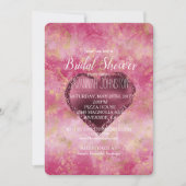 ブルゴーニュさくらんぼグリッターハート 招待状 (正面)