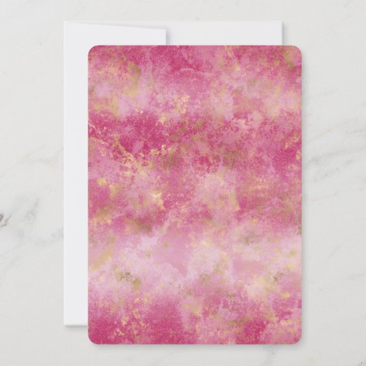 ブルゴーニュさくらんぼピンク金ゴールドブライダルシャワー 招待状 (裏面)