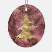 ブルゴーニュさくらんぼ金ゴールドグリッタークリスマスツリー セラミックオーナメント (左)