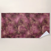 ブルゴーニュさくらんぼ金ゴールドグリッターグリッツ ビーチタオル (正面)