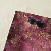 ブルゴーニュさくらんぼ金ゴールドグリッターグリッツ ビーチタオル (インサイチュ)