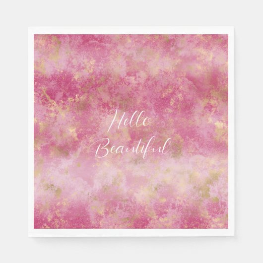 ブルゴーニュさくらんぼ金ゴールド グラデーション スタンダードランチョンナプキン (正面)