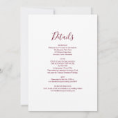 ブルゴーニュすべて一つのシンプル優雅な結婚式で 招待状 (裏面)