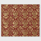 ブルゴーニュで光沢のあるフェイク金ゴールドの湿気 ラッピングペーパー (フラット)