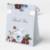 ブルゴーニュで埃っぽいブルーフローラ結婚式の引き出物箱 フェイバーボックス (裏面サイド)