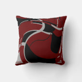 ブルゴーニュで黒い灰色の渦巻きMCMルックアートモチーフ クッション (裏面)