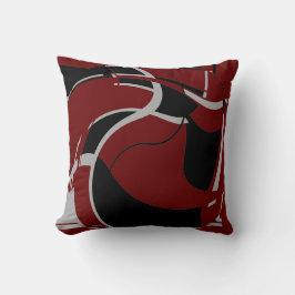 ブルゴーニュで黒い灰色の渦巻きMCMルックアートモチーフ クッション