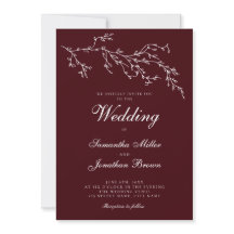 ブルゴーニュとアイボリーの植物のエレガントな結婚式