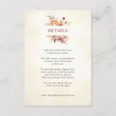 ブルゴーニュとアイボリーエレガントフローラ エンクロージャーカード (正面)