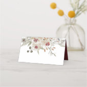 ブルゴーニュとアイボリーフローラヴィンテージウェディング プレイスカード (裏面)