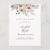 ブルゴーニュとアイボリーフローラ日付を保存 案内ポストカード (正面)