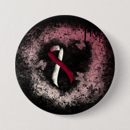 ブルゴーニュとアイボリーリボングランジハート 缶バッジ