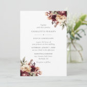 ブルゴーニュとアイボリー結婚フローラ 招待状 (スタンド正面)