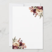 ブルゴーニュとアイボリー結婚フローラ 招待状 (裏面)