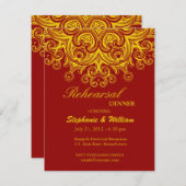 ブルゴーニュとイエローリハーサルのディナーカード 招待状 (正面/裏面)