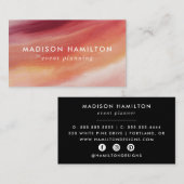 ブルゴーニュとオレンジの抽象芸術水色 名刺 (正面/裏面)